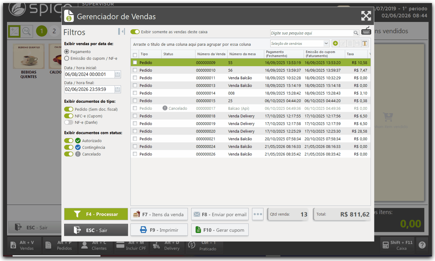 Menu de Ações e Contexto - Gerenciador de Vendas do Spice Alt+V.gif