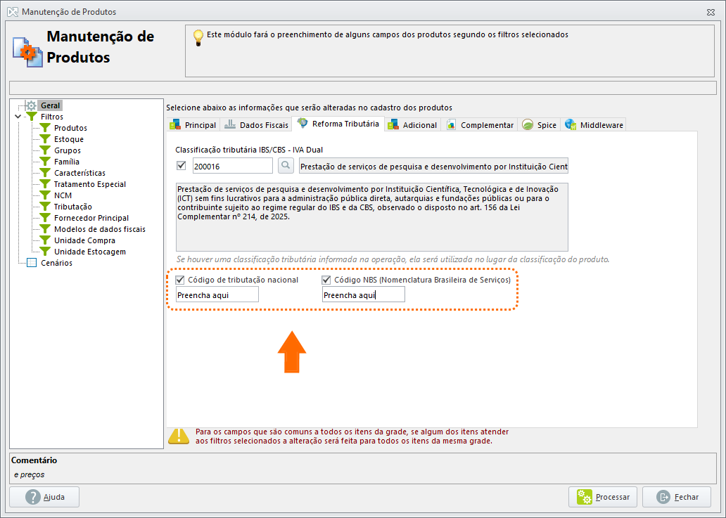 Manutenção de Produtos_Código de Tributação Nacional e NBS.png